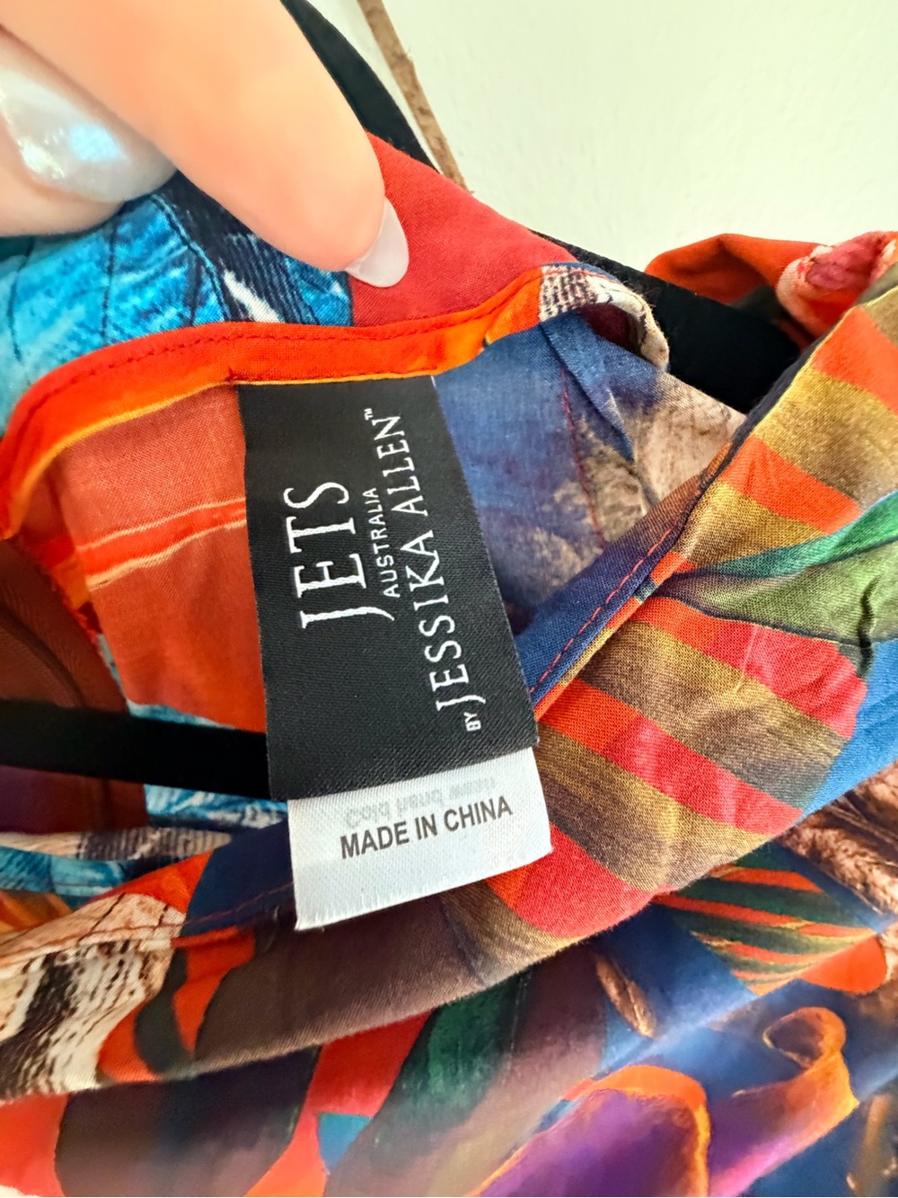 High-Rise Tropical Print Trousers - Orange Multi - Picture 3 of 4